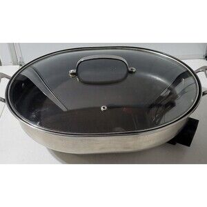 Cuisinart CSK-150 1500 Watt Nonstick 16” Oval Electric Skillet Brushed Stainless